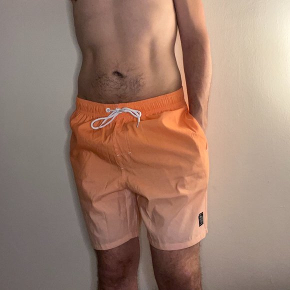 SHEIN Men's Ombre Drawstring Swim Trunks - Orange - Picture 5 of 5